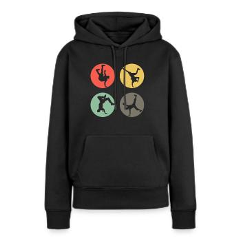 Rétro Breakdance Bboying Gift I Breakdance - Sweat à capuche Premium bio Femme - noir - Devant - Julia (174cm)