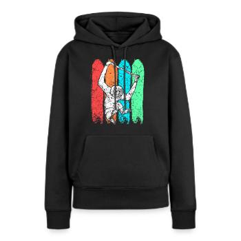Affe Gibbon - Frauen Premium Bio Hoodie - Schwarz - Vorne - Julia (174cm)