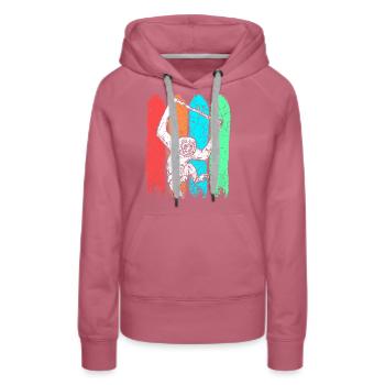 Affe Gibbon - Frauen Premium Bio Hoodie - Malve - Vorne - Isabella (175cm)