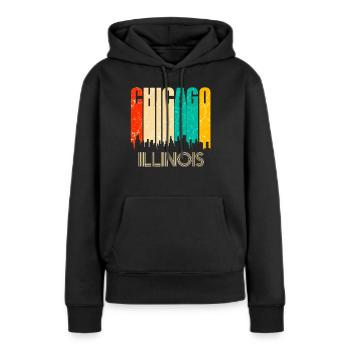 Chicago - Sweat à capuche Premium bio Femme - noir - Devant - Julia (174cm)