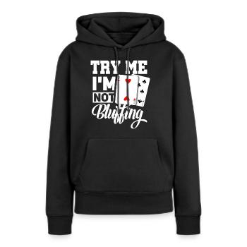 Jeu de poker Texas Holdem cadeau I poker - Sweat à capuche Premium bio Femme - noir - Devant - Julia (174cm)