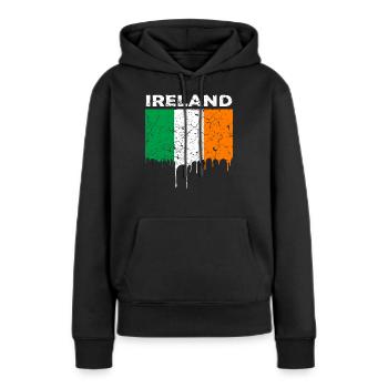 Irlande Pavillon - Sweat à capuche Premium bio Femme - noir - Devant - Julia (174cm)