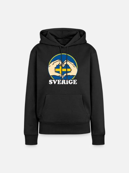 Schweden - Frauen Premium Bio Hoodie - Schwarz