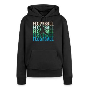 Floorball - Frauen Premium Bio Hoodie - Schwarz - Vorne - Julia (174cm)