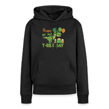 St. Patricks Day T-Rex - Women’s Premium Organic Hoodie - black - Front - Julia (174cm)