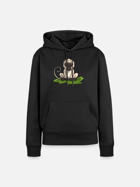 Affe Äffchen - Dame Premium hoodie, økologisk bomuld - sort
