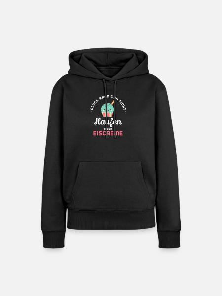 Eis Eiscreme Schokoladeneis Vanilleeis - Frauen Premium Bio Hoodie - Schwarz