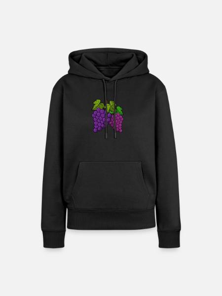 Weintraube - Frauen Premium Bio Hoodie - Schwarz