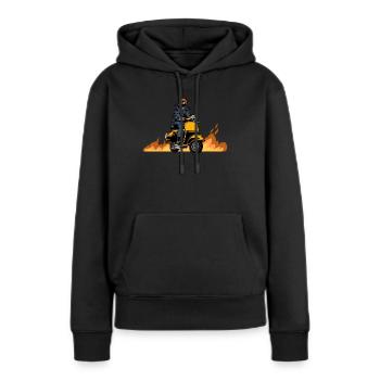 Scooter scooter mobylette scooter - Sweat à capuche Premium bio Femme - noir - Devant - Julia (174cm)