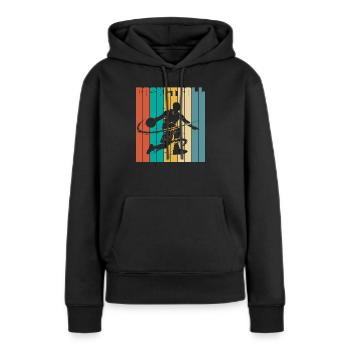 Retro Basketball Streetball - Frauen Premium Bio Hoodie - Schwarz - Vorne - Julia (174cm)