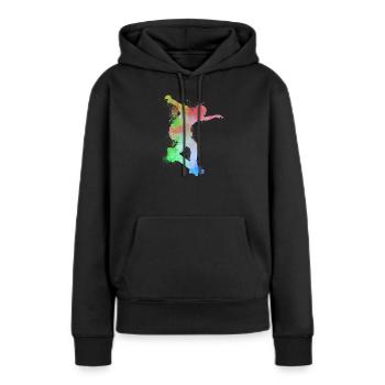 Skateboard Skateboarder Halfpipe Skater - Frauen Premium Bio Hoodie - Schwarz - Vorne - Julia (174cm)