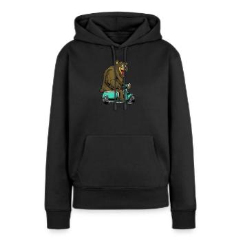 Scooter scooter mobylette scooter - Sweat à capuche Premium bio Femme - noir - Devant - Julia (174cm)