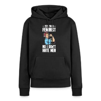 Feministin Emanzipation Feminist Feminismus - Frauen Premium Bio Hoodie - Schwarz - Vorne - Julia (174cm)