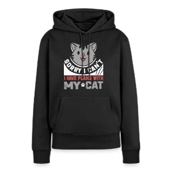 Katze Mietzekatze Hauskatze - Frauen Premium Bio Hoodie - Schwarz - Vorne - Julia (174cm)