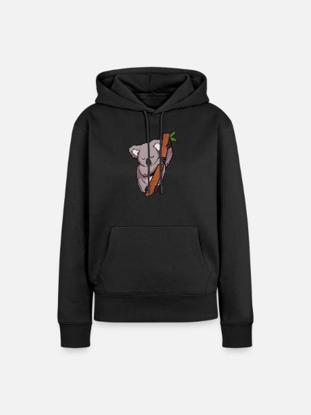 Koala Koalabär - Dame Premium hoodie, økologisk bomuld - sort