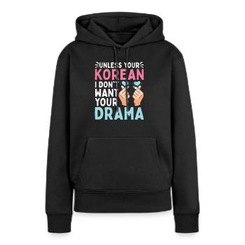 K-Pop Kpop K-Drama Korean Pop Musique - Sweat à capuche Premium bio Femme - noir - Devant - Julia (174cm)