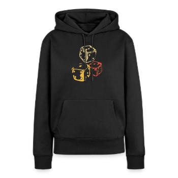 Rétro vintage jeu de plateau - Sweat à capuche Premium bio Femme - noir - Devant - Julia (174cm)