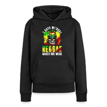 Reggae Dancehall Rasta Rastafari - Sweat à capuche Premium bio Femme - noir - Devant - Julia (174cm)
