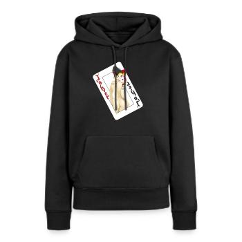 Joker (Deck) - Casino Serie - Frauen Premium Bio Hoodie - Schwarz - Vorne - Julia (174cm)