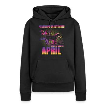 This girl loves horses | April - Women’s Premium Organic Hoodie - black - Front - Julia (174cm)