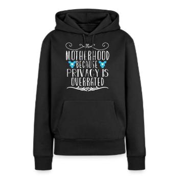 Maternité - Sweat à capuche Premium bio Femme - noir - Devant - Julia (174cm)