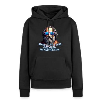 Citation cool de Diogène - Sweat à capuche Premium bio Femme - noir - Devant - Julia (174cm)