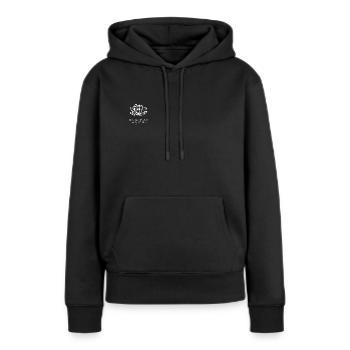 MAL SCHAUEN WAS WIRD - Frauen Premium Bio Hoodie - Schwarz - Vorne - Julia (174cm)
