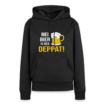 Mei Bier Is Ned Deppat I Bierkrug Rauschig Alkohol - Frauen Premium Bio Hoodie - Schwarz - Vorne - Julia (174cm)