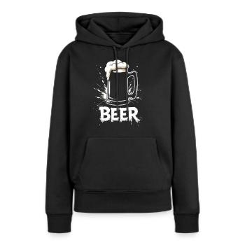 Bier Krug - Frauen Premium Bio Hoodie - Schwarz - Vorne - Julia (174cm)
