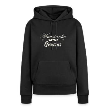 Moustache Gracias - Meilleur idée pour un cadeau. - Sweat à capuche Premium bio Femme - noir - Devant - Julia (174cm)