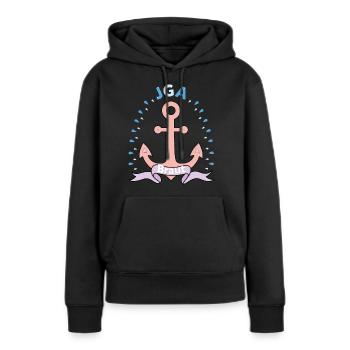 Hafen der Ehe JGA - Braut - Frauen Premium Bio Hoodie - Schwarz - Vorne - Julia (174cm)