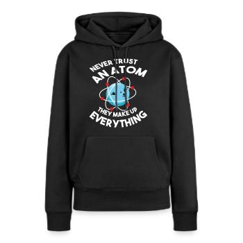 atome - Sweat à capuche Premium bio Femme - noir - Devant - Julia (174cm)