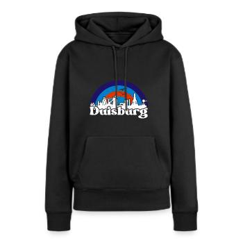 Duisburg Stadt Industrie Kohle Ruhrpott - Frauen Premium Bio Hoodie - Schwarz - Vorne - Julia (174cm)