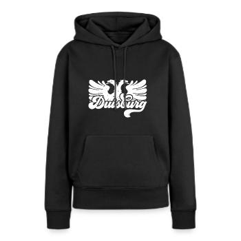 Duisburg Stadt Industrie Kohle Ruhrpott - Frauen Premium Bio Hoodie - Schwarz - Vorne - Julia (174cm)