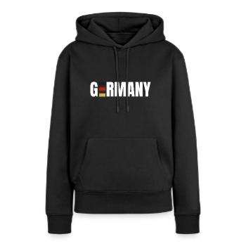 Deutschland Fußball Germany - Frauen Premium Bio Hoodie - Schwarz - Vorne - Julia (174cm)