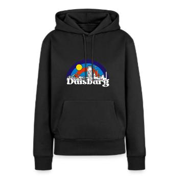 Duisburg Stadt Industrie Kohle Ruhrpott - Frauen Premium Bio Hoodie - Schwarz - Vorne - Julia (174cm)