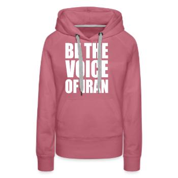 Be the voice of iran - Frauen Premium Bio Hoodie - Malve - Vorne - Isabella (175cm)