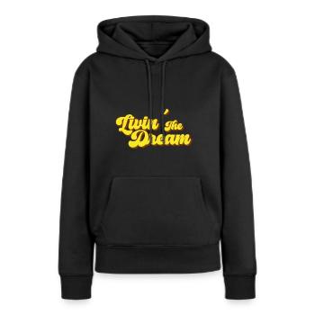 Vivre le rêve - Sweat à capuche Premium bio Femme - noir - Devant - Julia (174cm)