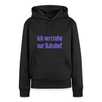 Je ne comprends que la gare - Sweat à capuche Premium bio Femme - noir - Devant - Julia (174cm)