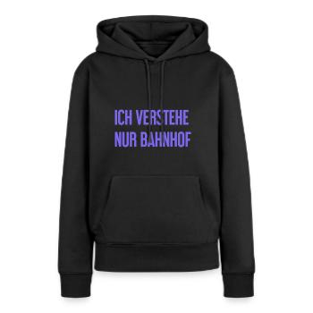 Je ne comprends que la gare - Sweat à capuche Premium bio Femme - noir - Devant - Julia (174cm)