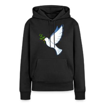 Wunderschöne weisse Taube - Frauen Premium Bio Hoodie - Schwarz - Vorne - Julia (174cm)