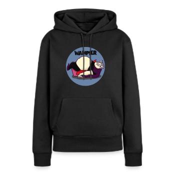 Wampier Vampir fett dick Wortwitz Geschenkidee - Frauen Premium Bio Hoodie - Schwarz - Vorne - Julia (174cm)
