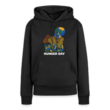 Welt hunger und Welt Nahrungstag Geschenkidee - Frauen Premium Bio Hoodie - Schwarz - Vorne - Julia (174cm)