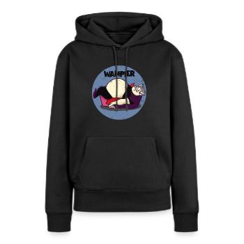 Wampier Vampir fett dick Wortwitz Geschenkidee - Frauen Premium Bio Hoodie - Schwarz - Vorne - Julia (174cm)