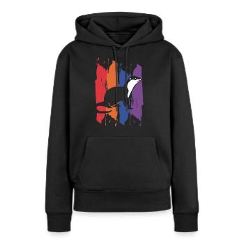 Otter Marder - Frauen Premium Bio Hoodie - Schwarz - Vorne - Julia (174cm)
