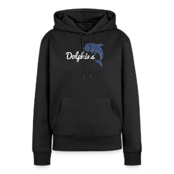 Delphin - Frauen Premium Bio Hoodie - Schwarz - Vorne - Julia (174cm)