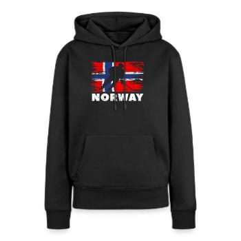 Norvège sports sports d'hiver - Sweat à capuche Premium bio Femme - noir - Devant - Julia (174cm)