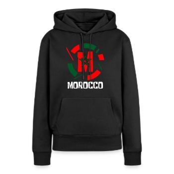 Marokko - Frauen Premium Bio Hoodie - Schwarz - Vorne - Julia (174cm)