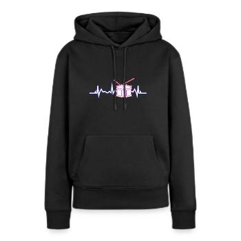 Trommel Puls - Frauen Premium Bio Hoodie - Schwarz - Vorne - Julia (174cm)
