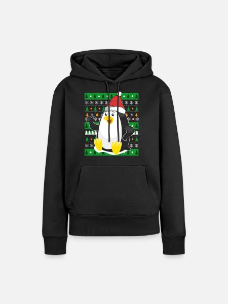 Ugly Christmas Penguin - Women’s Premium Organic Hoodie - black